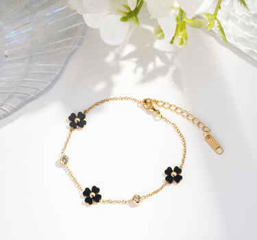 Elegant flower bracelet stainless steel beadsp