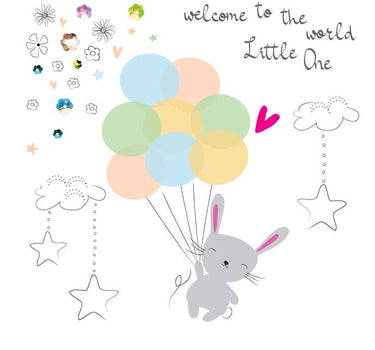 J157 Welcome Little One Hand-Finished Sequin Card