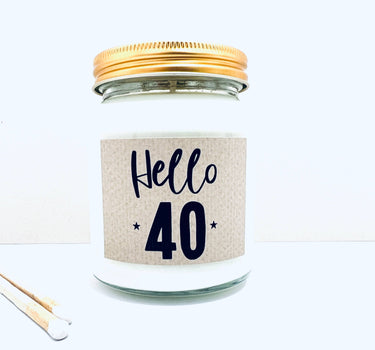 40 Milestone birthday age handmade soy scented candle