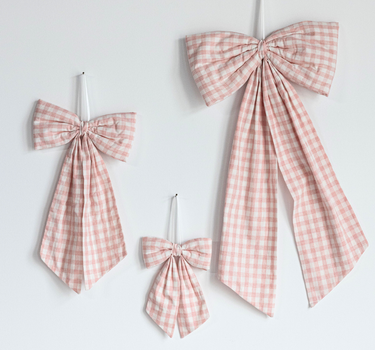 Pink Gingham Fabric Bows