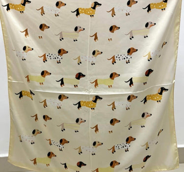 square scarf with dog pattern