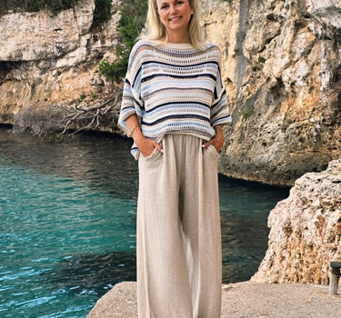 Linen and Cotton Blend Trousers