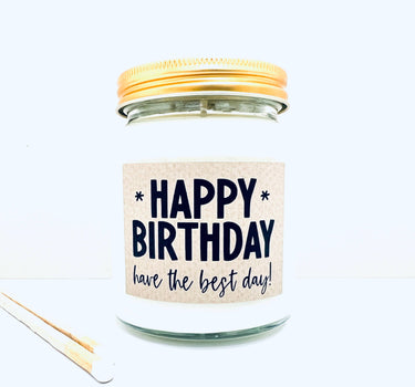 Happy Birthday handmade soy scented candle