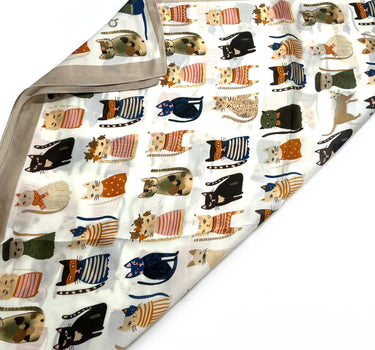 Silk-touch scarf  cat print