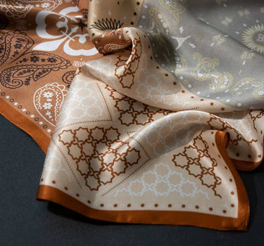 Scarf touch silk patterned