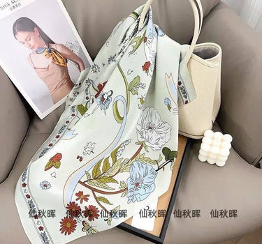 Silk-touch scarf floral