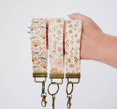 Canvas Wristlet Lanyard Keychain -  Car Key Fob Holder