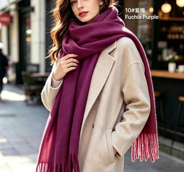 Oversized scarf with fringe