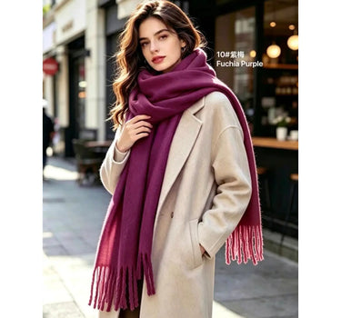 Oversized scarf with fringe