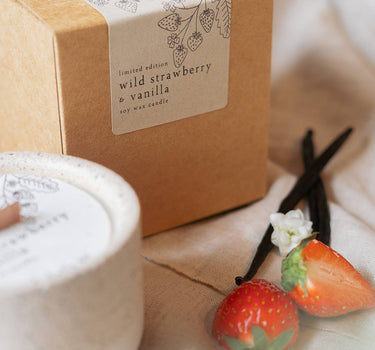 Wild Strawberry & Vanilla Soy Wax Candle - Limited Edition