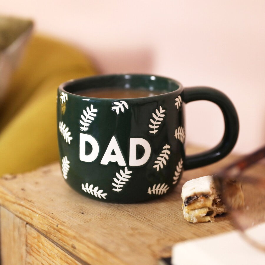 Ceramic green leafy dad mug