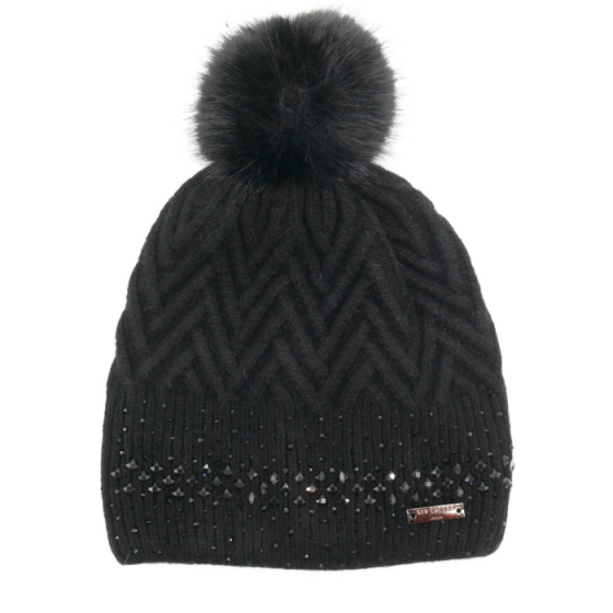 Red Cuckoo Diamante Pompom Hat