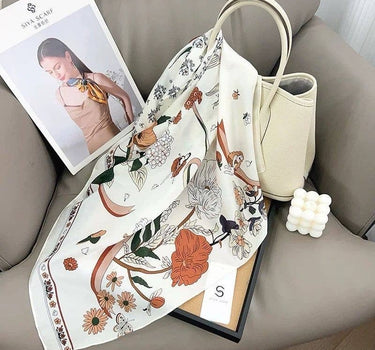 Silk-touch scarf floral