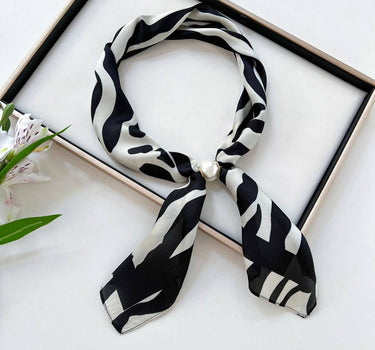 Women's Faux Silk Pearl Magnetic Neck Scarf