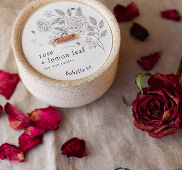 Rose & Lemon Leaf Soy Wax Candle - Limited Edition