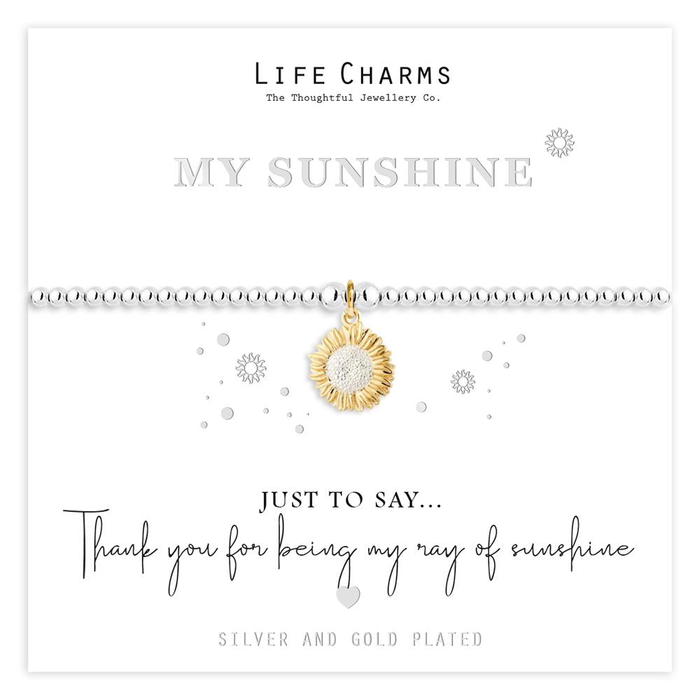 Just To Say My sunshine gold flower charm bracelet