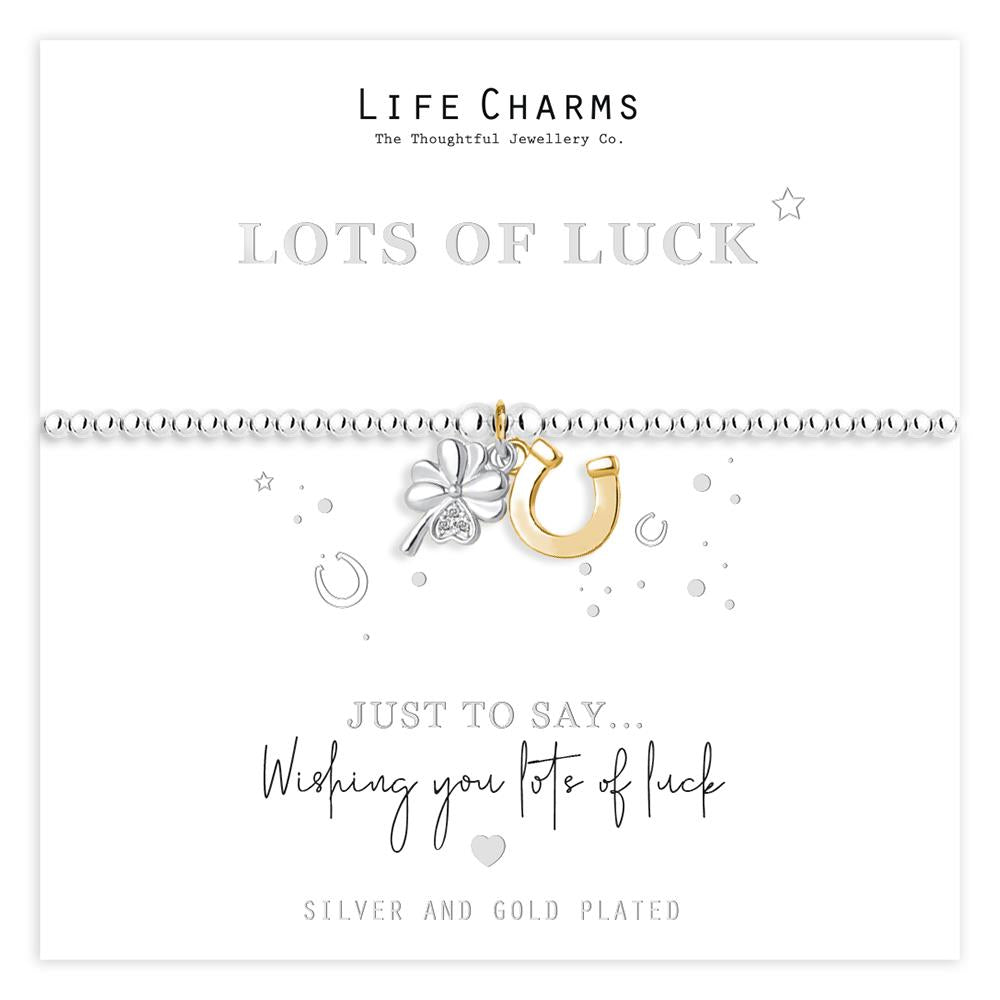 Just To Say Lots of luck clover and horseshoe charm bracelet