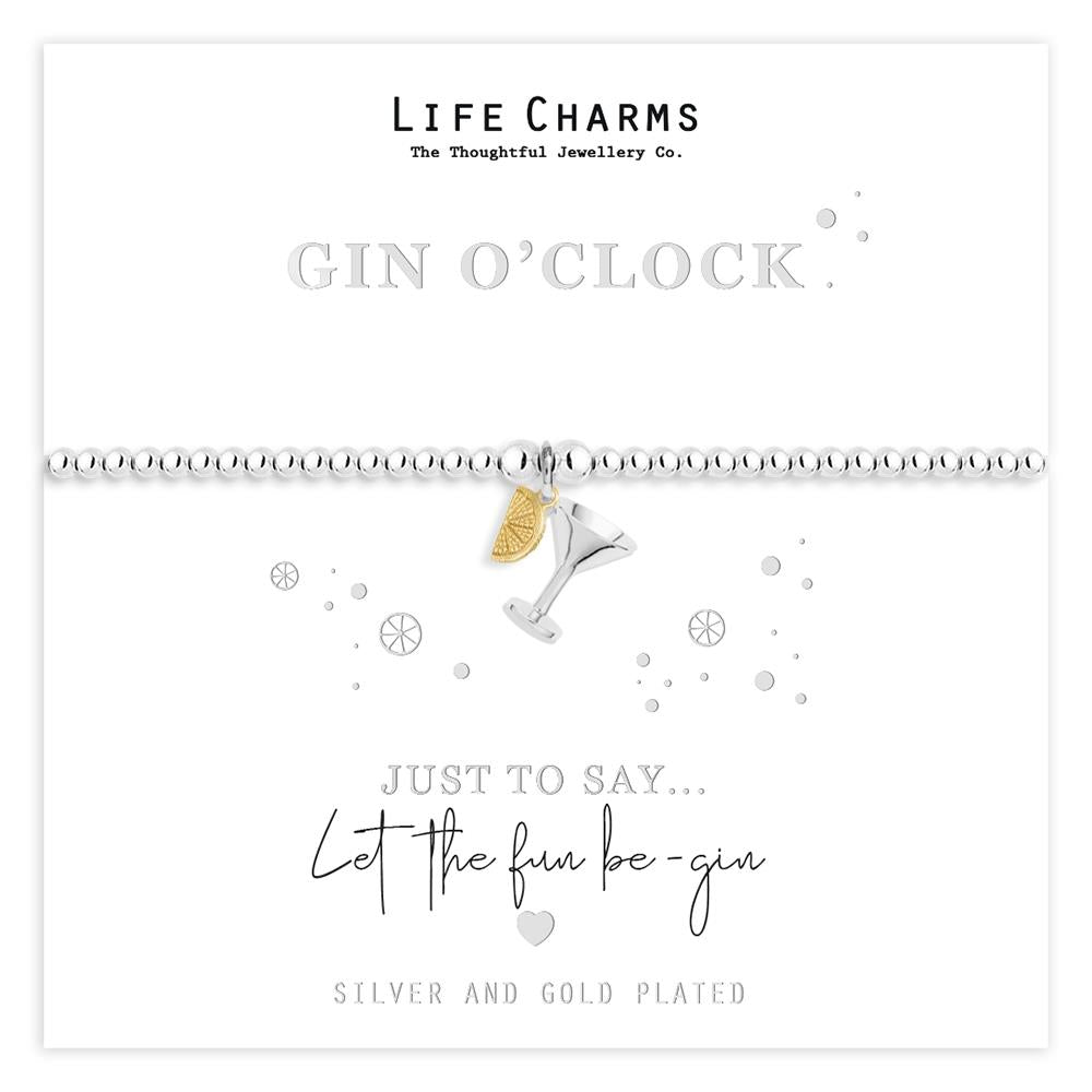 Just To Say Gin o&#39;clock lemon and glass charm bracelet