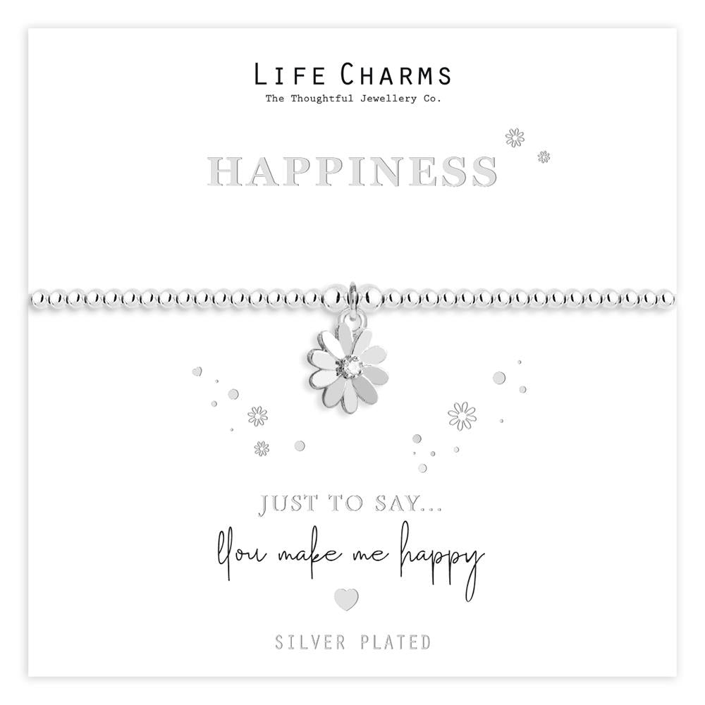 Just To Say Happiness daisy charm bracelet