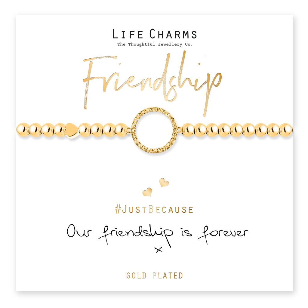 Friendship forever gold charm bracelet