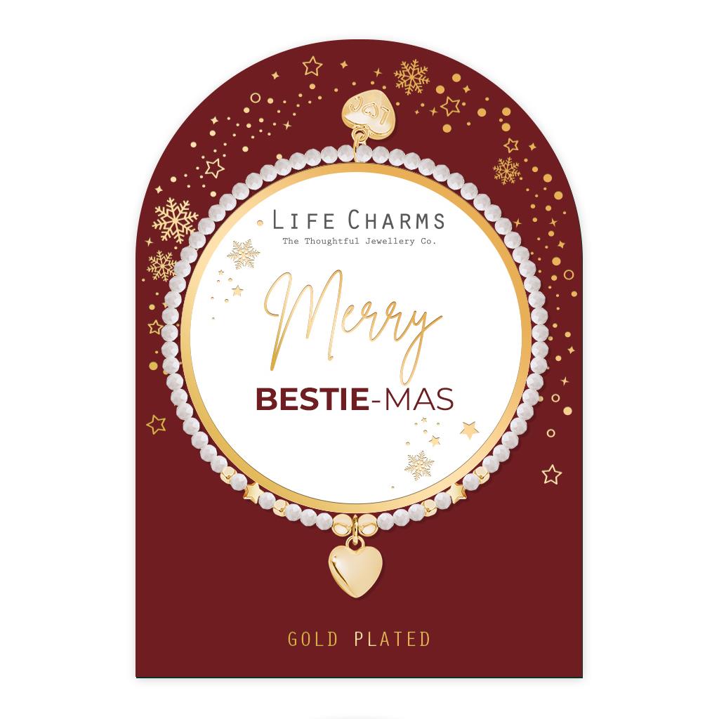 Merry Bestie-mas crystal beaded charm bracelet