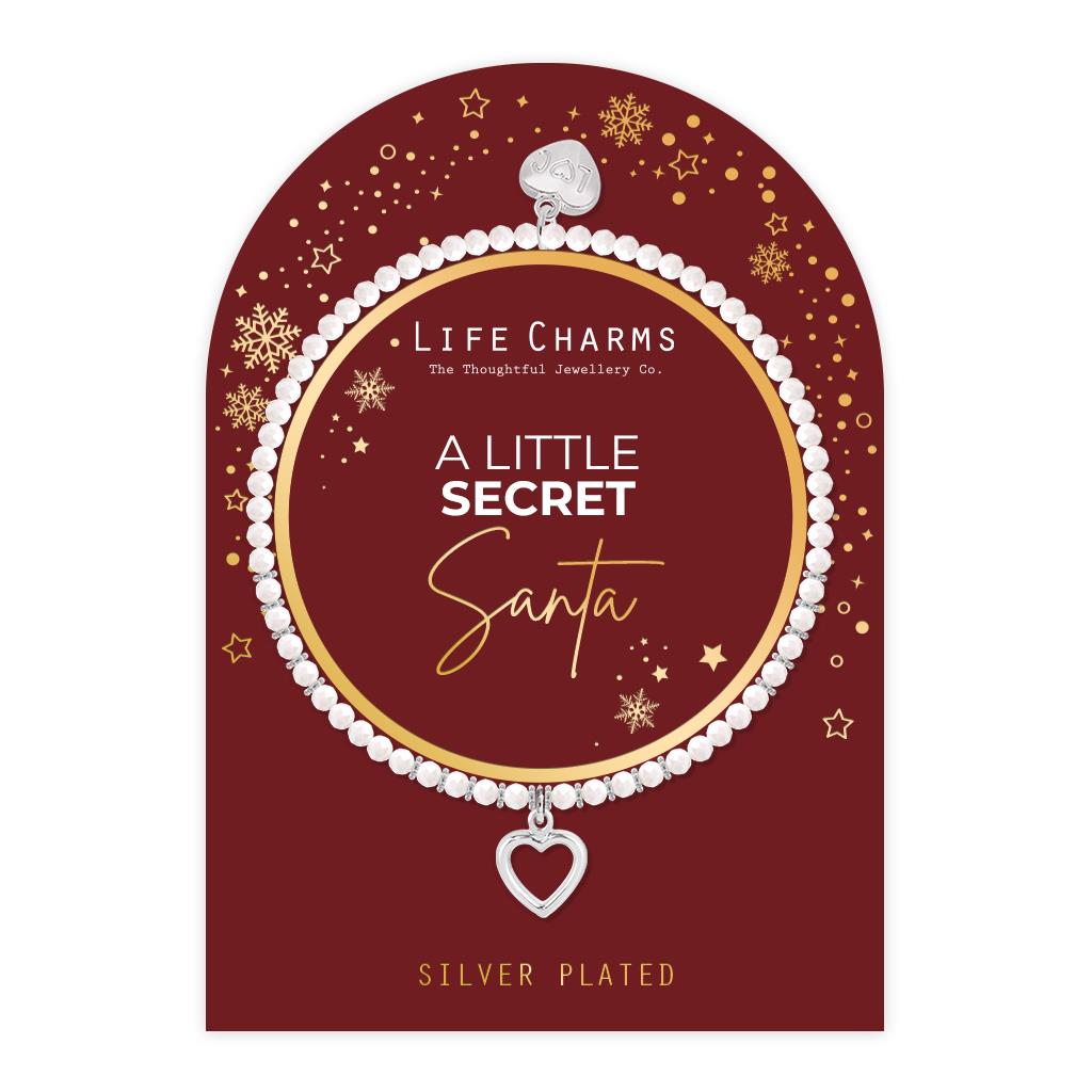 Secret Santa crystal beaded charm bracelet