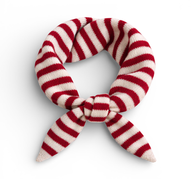 Striped Wool Blend Triangle Neck Scarf