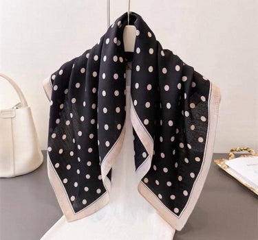 Cotton-effect scarf with small polka-dot pattern