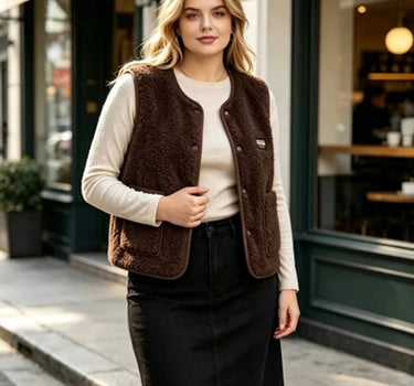 Unisex Sleeveless Faux Fur Vest with Pockets