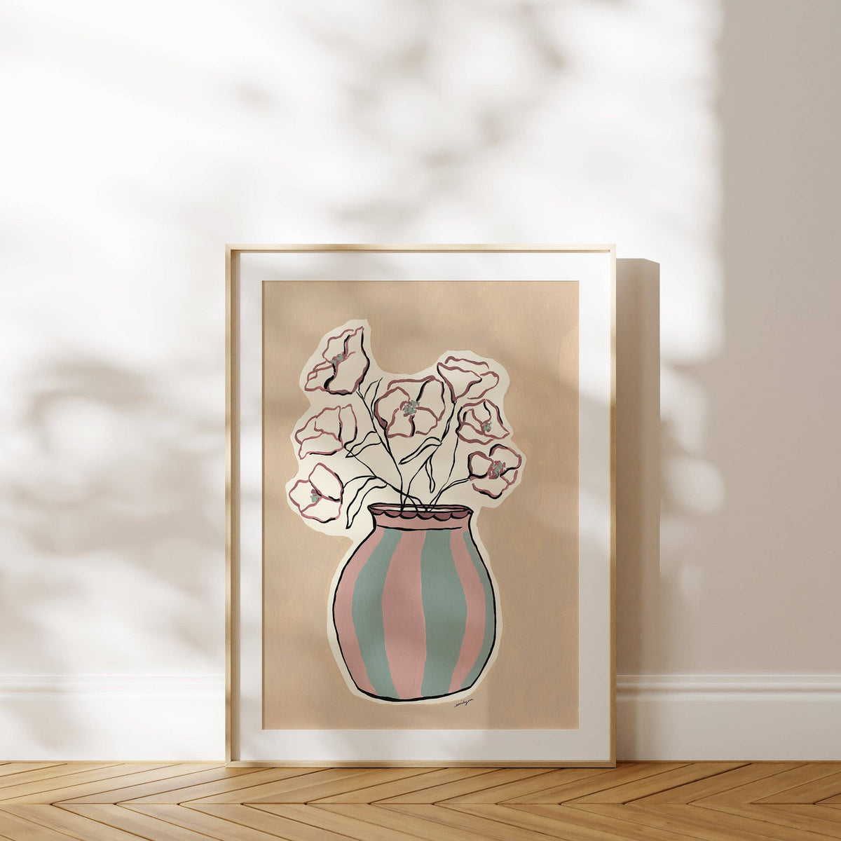 Striped Vase Still Life Fine Art Print