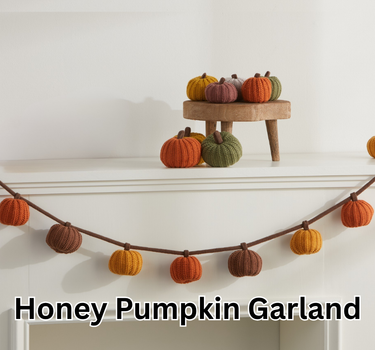 Knit Pumpkin Garland Autumn, Fall Accent, Thanksgiving Decor
