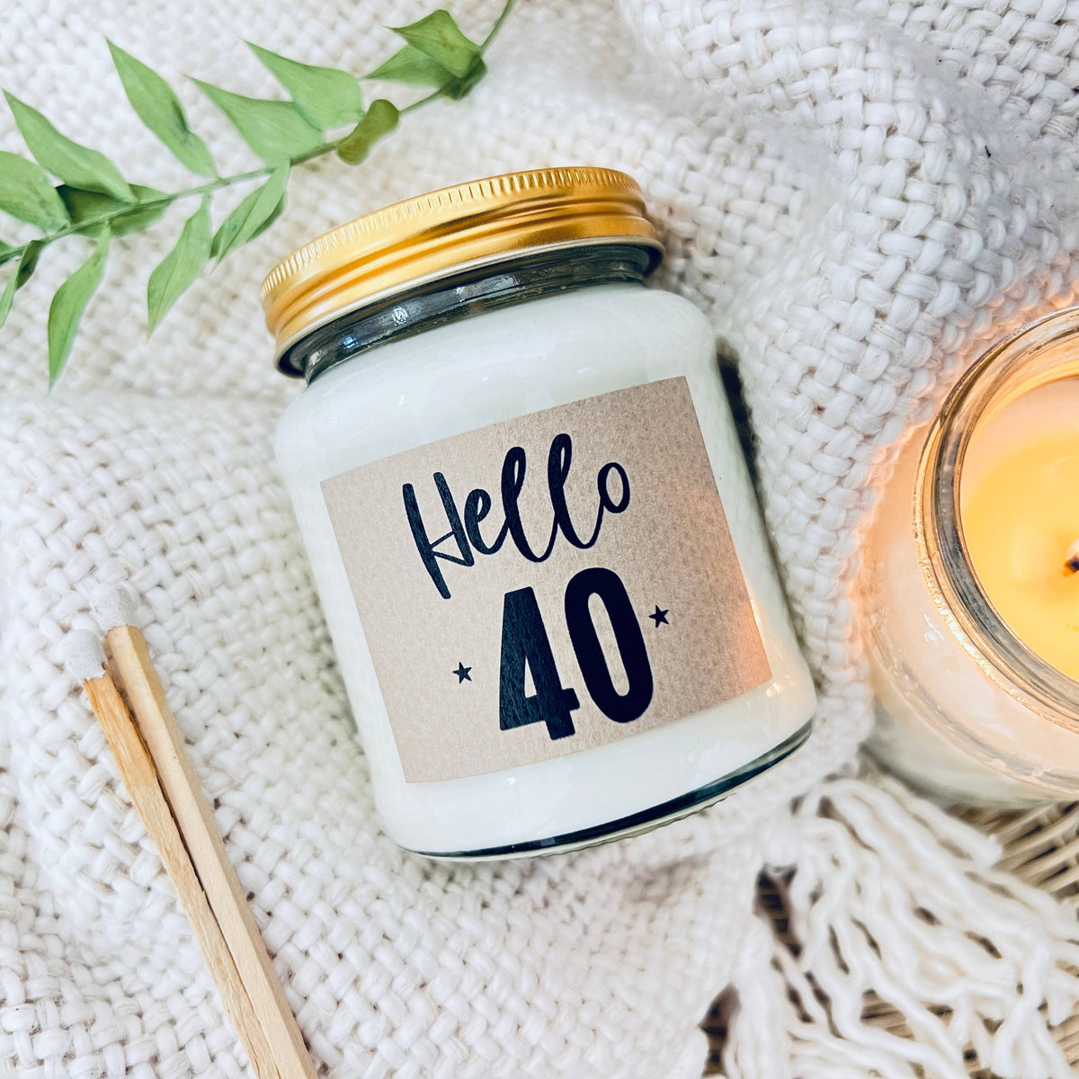 40 Milestone birthday age handmade soy scented candle