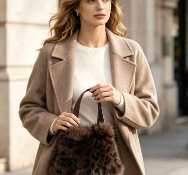Women's fur-lined handbag