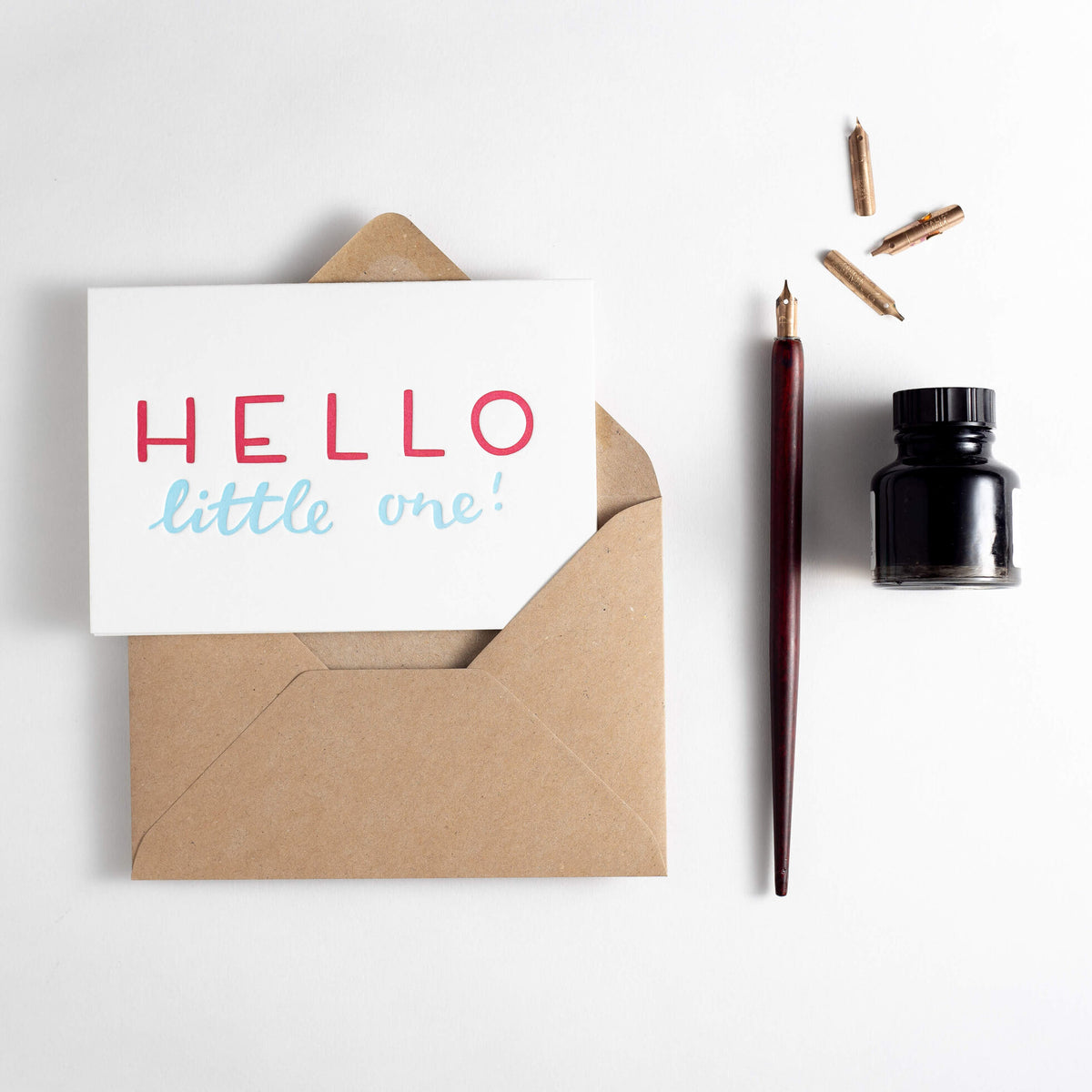 Hello Little One Letterpress Card