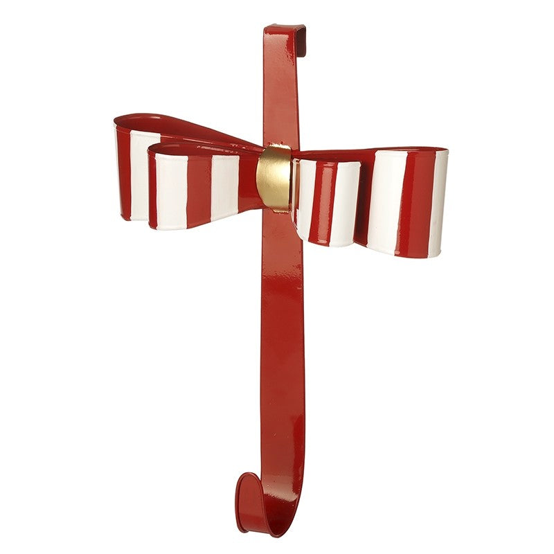 Metal Red & White Bow Hanger