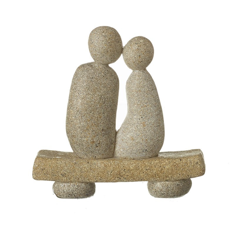 Stone Couple On Bench