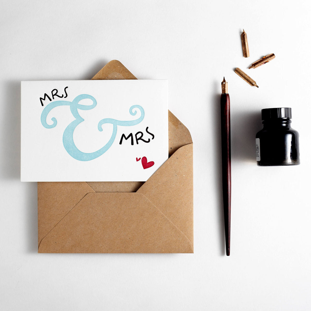 Mrs &amp; Mrs Ampersand letterpress card