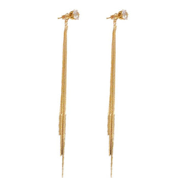 Long tassels earrings in Gold