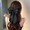 silk large hair clip bow in Black