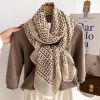 Letter H print cotton scarf