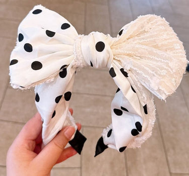 Polka Dot Oversized Bow Headband