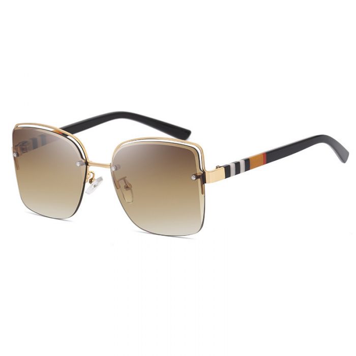 Rimless Gradient Sunglasses in Taupe