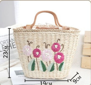 Tropical Vacation Floral Straw Bag