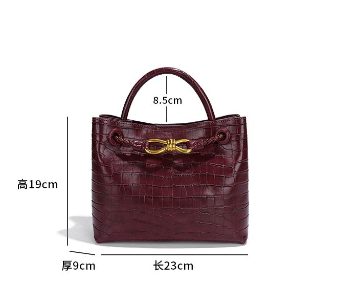 Bordeaux Belle Croc-Embossed Top Handle Bag in Emerald
