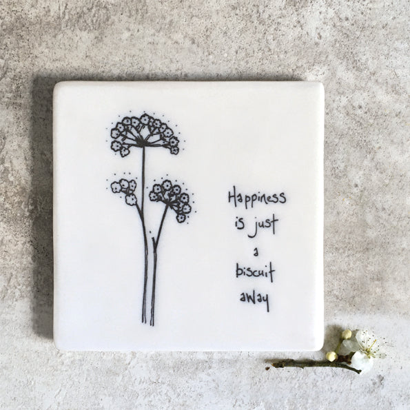 Floral coaster-Happiness biscuit