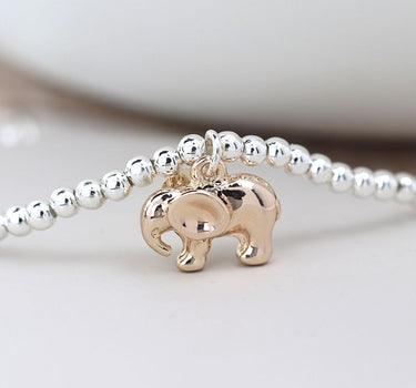 Silver plated stretch bead bracelet