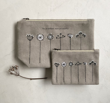 Linen purse-Hedgerow