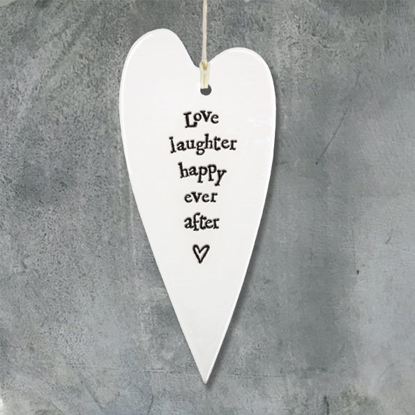 Porcelain long heart-Love, laughter