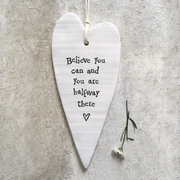 Porcelain long heart-Believe you can