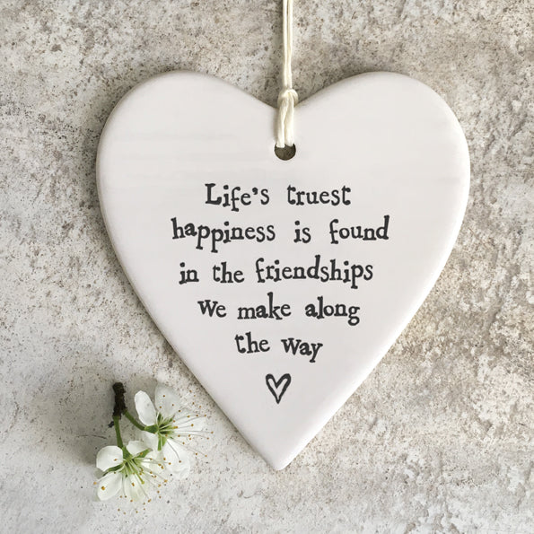 Porcelain round heart-Life’s truest happiness